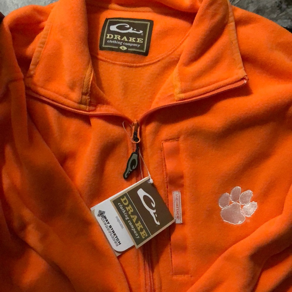 Drake waterfowl orange zip up